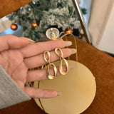 Matt Irregular Round Clip Earrings Water Drop Shape No Piercing Women