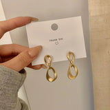 Matt Irregular Round Clip Earrings Water Drop Shape No Piercing Women