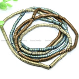 2x4mm Round Hematite Beads Green Coffee Light 5pcs/lot