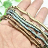 2x4mm Round Hematite Beads Green Coffee Light 5pcs/lot