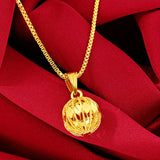 24K Spherical Pendant Necklaces for Bridal Wedding Jewelry