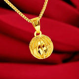 24K Spherical Pendant Necklaces for Bridal Wedding Jewelry