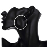 925 Silver Large Circle Earrings Women Party Gift