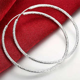 925 Silver Large Circle Earrings Women Party Gift