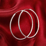 925 Silver Large Circle Earrings Women Party Gift
