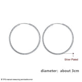 925 Silver Large Circle Earrings Women Party Gift