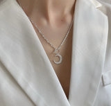 925 Silver Moon Pendant Necklace Choker Women Girl Fine Jewelry All-Matched