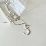 925 Silver Moon Pendant Necklace Choker Women Girl Fine Jewelry All-Matched