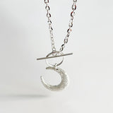 925 Silver Moon Pendant Necklace Choker Women Girl Fine Jewelry All-Matched
