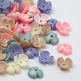 Matte Colored Beads 10mm 200pcs Acrylic Beads Flower Jewelry Making Findings