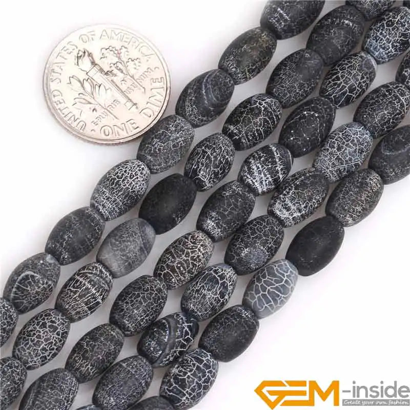 Matte Agate Rice Beads Loose Bead 15 inch