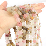 Frosted Watermelon Peel Chalcedony Natural Stone Bead Round Loose Space Bead