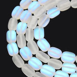 Frosted Austrian Crystal Oval Spacer Beads 15''