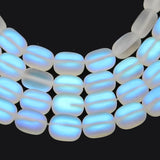 Frosted Austrian Crystal Oval Spacer Beads 15''