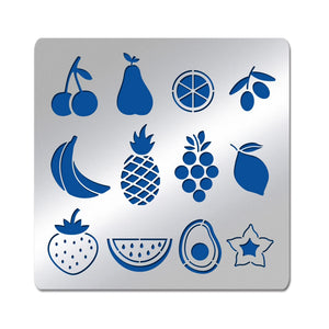Fruit Theme Metal Stencils - Cherrie Pear Orange Olive Stencil Template