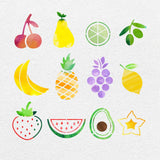 Fruit Theme Metal Stencils - Cherrie Pear Orange Olive Stencil Template