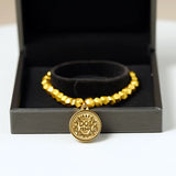 Queen Elizabeth II Coin Bracelet Stainless Steel Charm Jewelry Hematite Beads