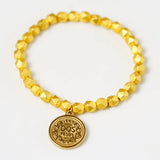 Queen Elizabeth II Coin Bracelet Stainless Steel Charm Jewelry Hematite Beads