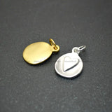 Matte Silver Metal Oval Heart Charms Pendant for DIY Jewelry Making