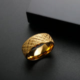Grid Crosscut Stainless Steel Rings for Couple Romantic Anniversary