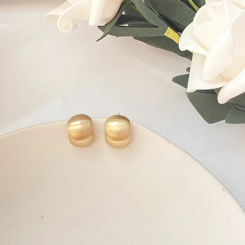 Matte Metal Ball Clip Earrings No Hole Ear Clips Gold Clip on Earring