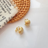 Matte Metal Ball Clip Earrings No Hole Ear Clips Gold Clip on Earring