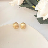 Matte Metal Ball Clip Earrings No Hole Ear Clips Gold Clip on Earring