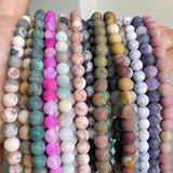 Natural Amazonite Agate Turquoise Jasper Tiger Eye Stone Beads 4-12mm