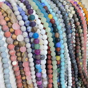 Natural Amazonite Agate Turquoise Jasper Tiger Eye Stone Beads 4-12mm