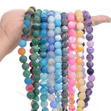 Natural Stone Beads Frosted Cracked Agates Loose Beads 6-12mm