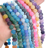 Natural Stone Beads Frosted Cracked Agates Loose Beads 6-12mm