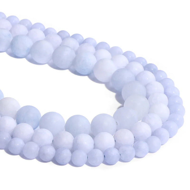 Natural ANGELITE and Chalcedony Beads for Jewelry Making