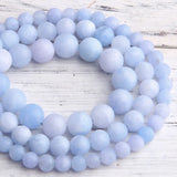 Natural ANGELITE and Chalcedony Beads for Jewelry Making