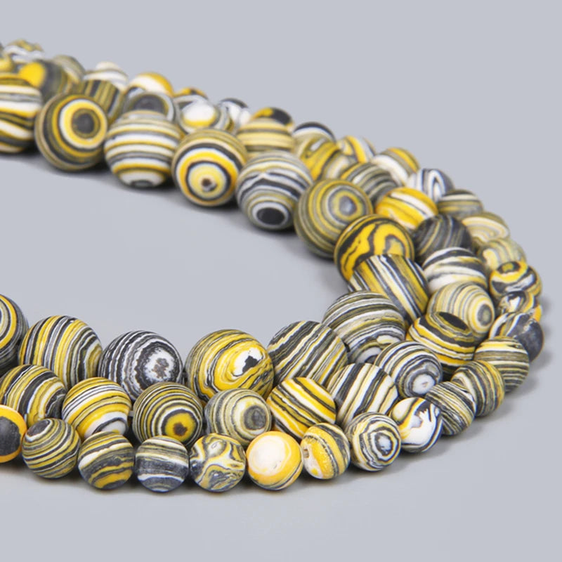 Natural Yellow Malachite Stone Beads Round 4-12mm