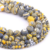 Natural Yellow Malachite Stone Beads Round 4-12mm