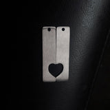 Matte Stainless Steel Puzzle Charm for Engrave, Mirror Polished 10pair