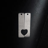 Matte Stainless Steel Puzzle Charm for Engrave, Mirror Polished 10pair