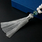 Matte Howlite Beads Green Ghost Tassel Pendent Necklace