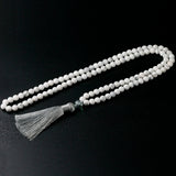 Matte Howlite Beads Green Ghost Tassel Pendent Necklace