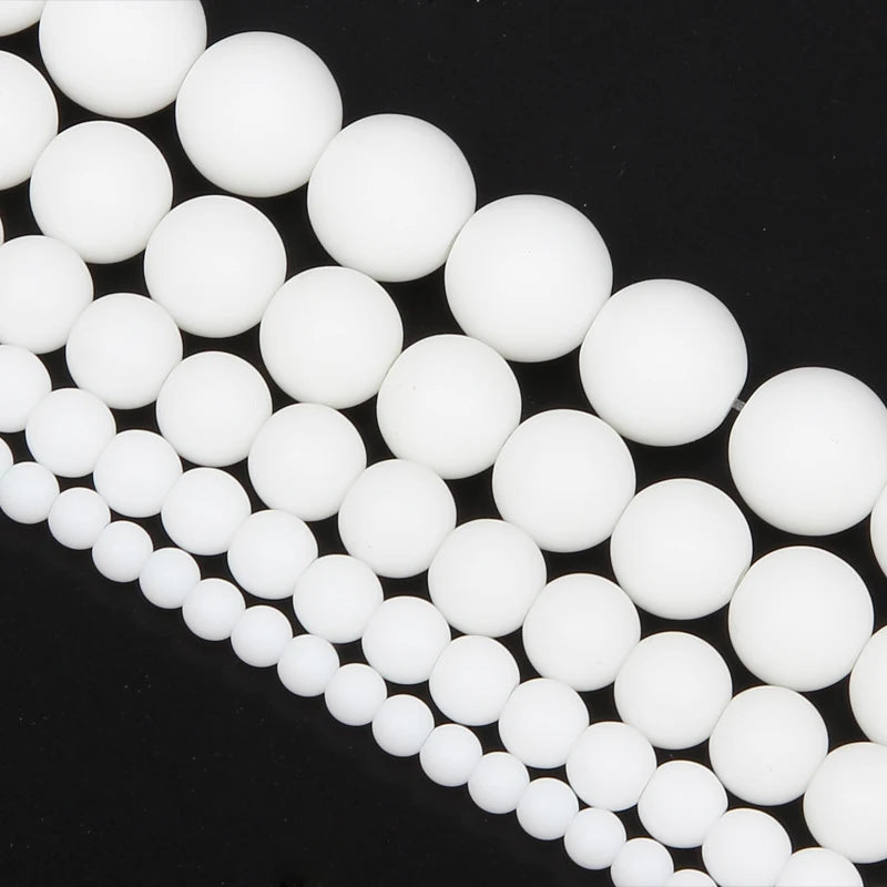 Matte Porcelain Natural Stone Beads Round Spacer Beads DIY Bracelets 4/6/8/10/12
