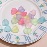 Frosted Peach Heart Beads for DIY Jewelry Making