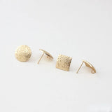 Matte Gold-Plated Copper 18K Stripes Texture Silver Earrings DIY Material