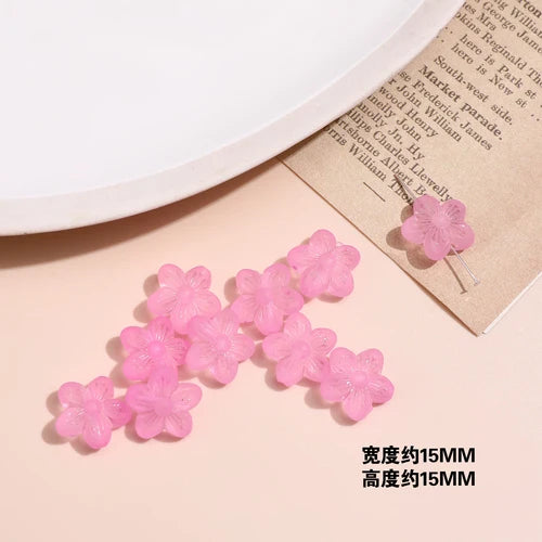 Matte Peach Flower String Beads DIY Earrings Necklace Bracelet Accessory