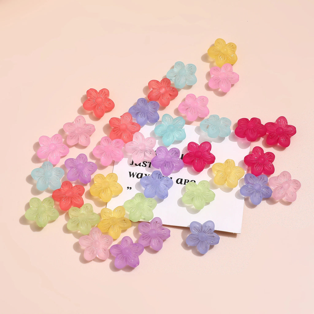 Matte Peach Flower String Beads DIY Earrings Necklace Bracelet Accessory