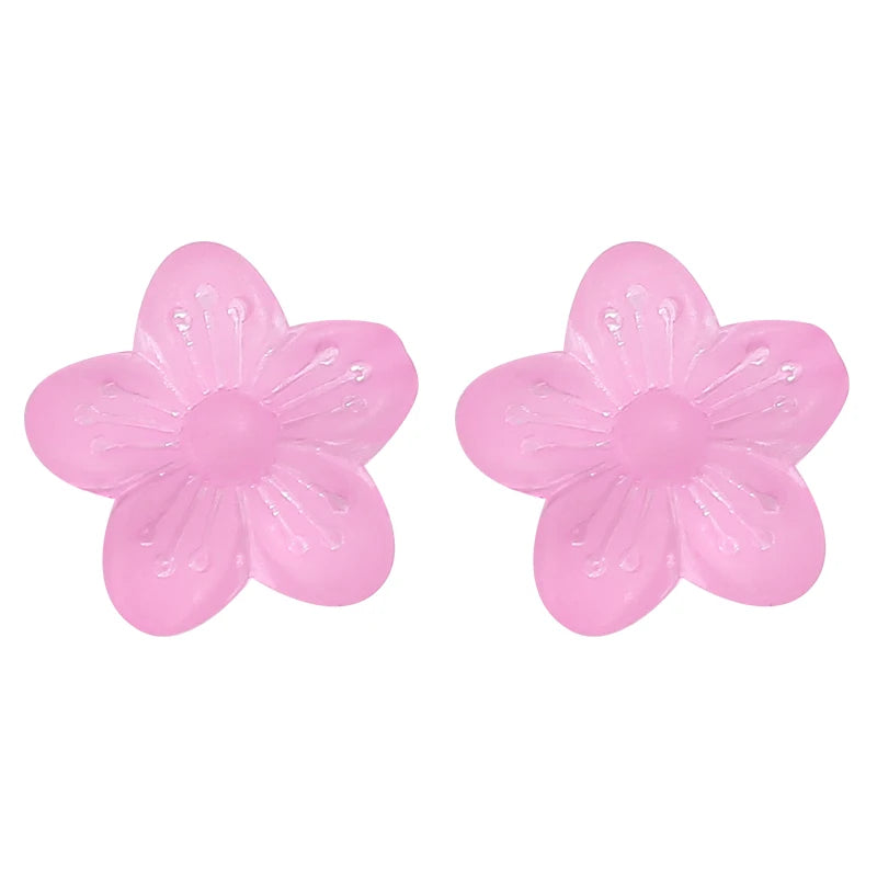 Matte Peach Flower String Beads DIY Earrings Necklace Bracelet Accessory