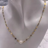 Mavis Hare Cross Round Pearl Choker Necklace Chain Woman Gift