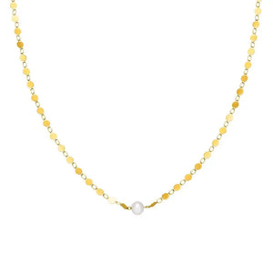 Mavis Hare Cross Round Pearl Choker Necklace Chain Woman Gift