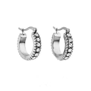 Mavis Hare Stainless Steel Pohaku Crystal Drop Earrings
