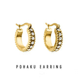 Mavis Hare Stainless Steel Pohaku Crystal Drop Earrings