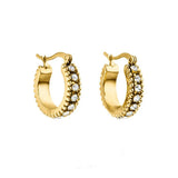 Mavis Hare Stainless Steel Pohaku Crystal Drop Earrings